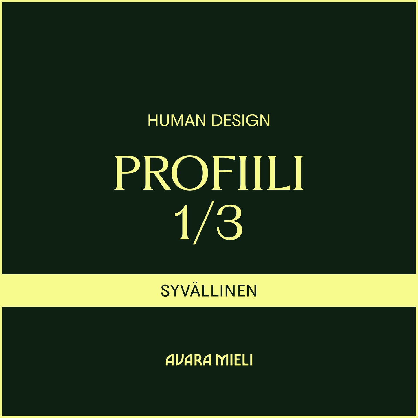 Human Design Profiili 1/3